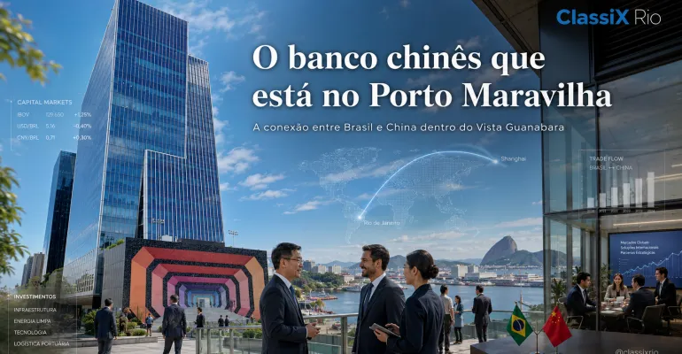 O banco ligado a um dos maiores grupos da China que mantém escritório no Porto Maravilha