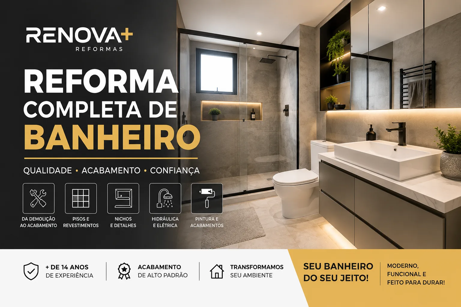 🚿 Reforma Completa de Banheiro | Renova Mais