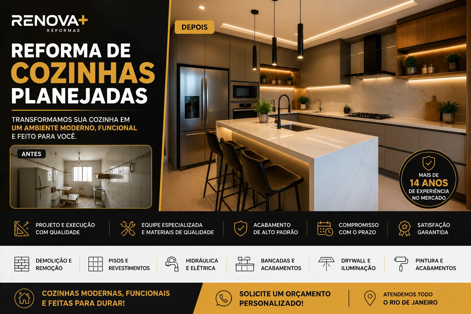Reforma de Cozinhas Planejadas | Renova Mais